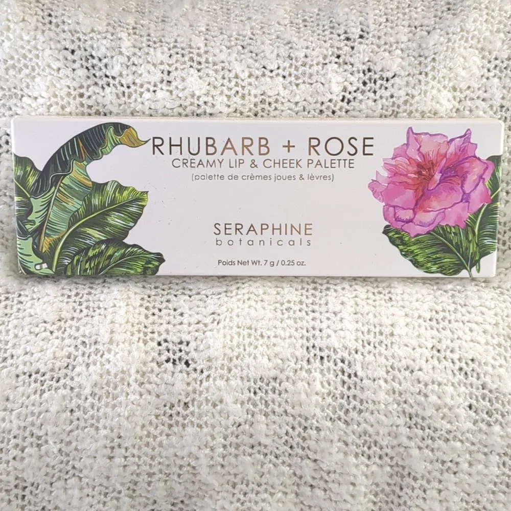 SERAPHINE botanicals Rhubarb+Rose Creamy Lip & Cheek Palette, 7g/0.25oz